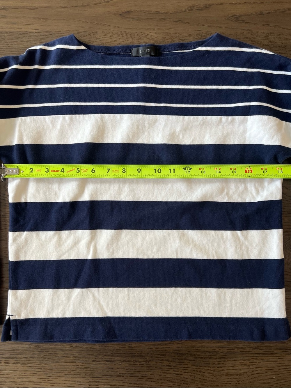J.Crew Striped Boat Neck Top XS Navy White Breton 100% Cotton Preppy Nautical - Picture 8 of 10
